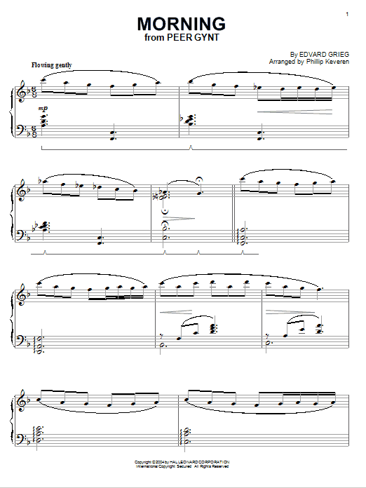 Product gallery: Page 1 of 1 Morning (from Peer Gynt) [Jazz version] (arr. Phillip Keveren), Edvard Grieg