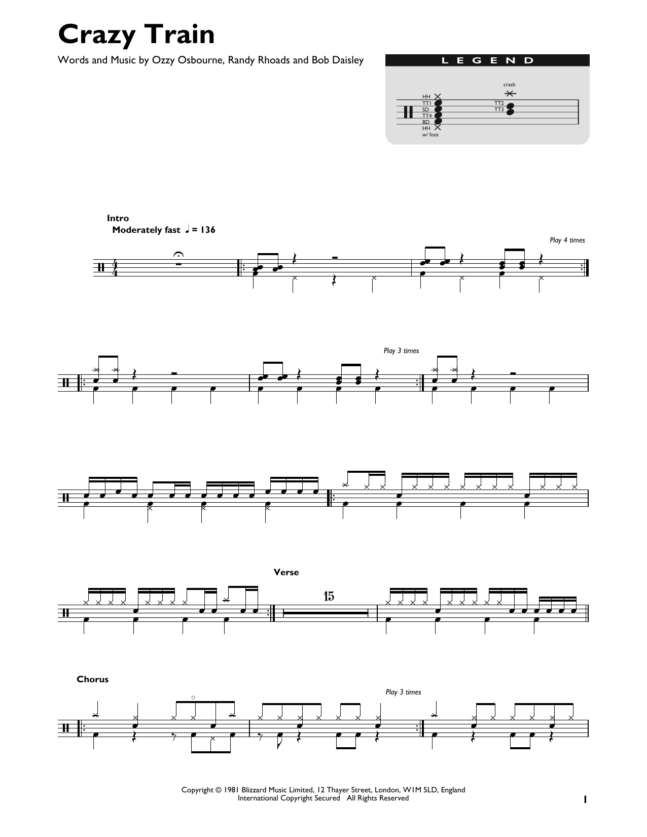 Product gallery: Page 1 of 1 Crazy Train, Ozzy Osbourne