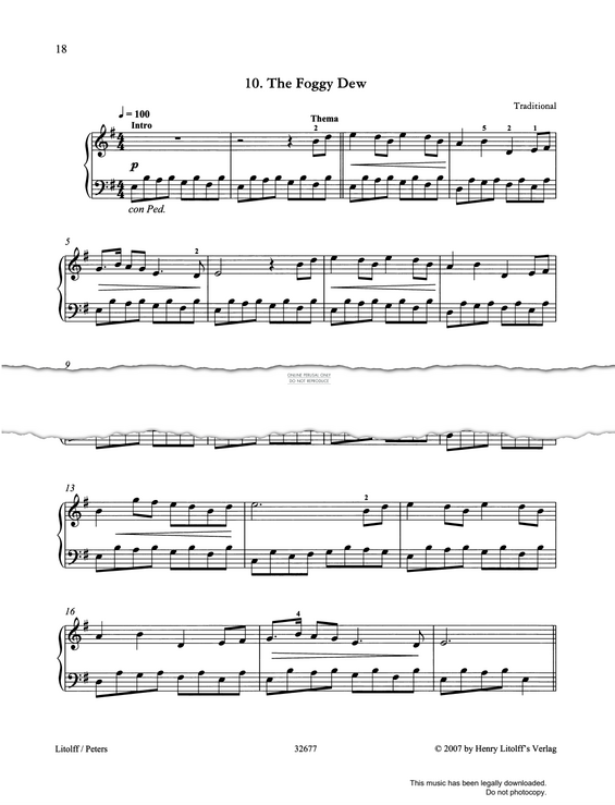 Produktgalerie: Seite 1 von 1 The Foggy Dew, Irish Traditional, Klavier