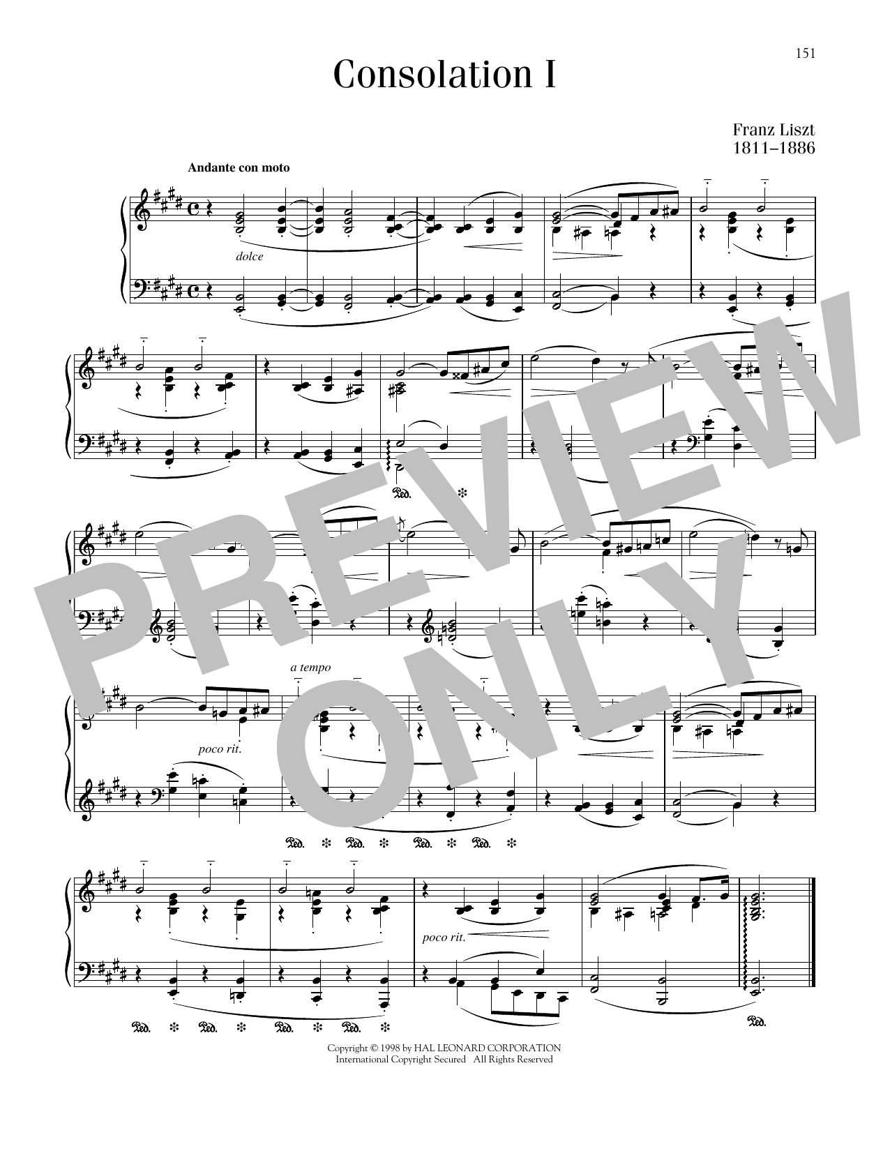 Produktbild zu: Consolation No. 1 In E Major