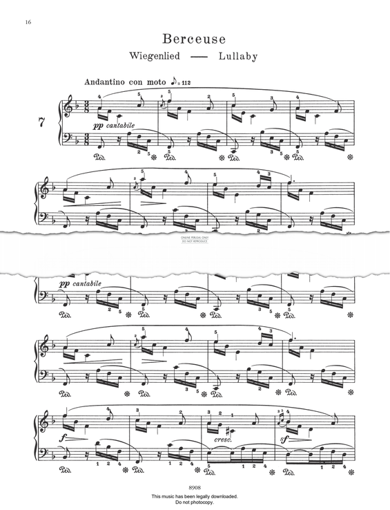 Produktbild zu: Berceuse (Op. 109 No. 7)