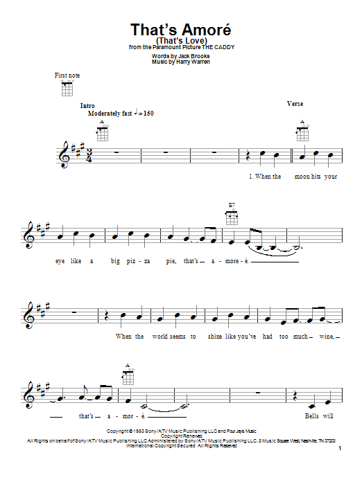 Product gallery: Page 1 of 1 That's Amoré (That's Love), Dean Martin
