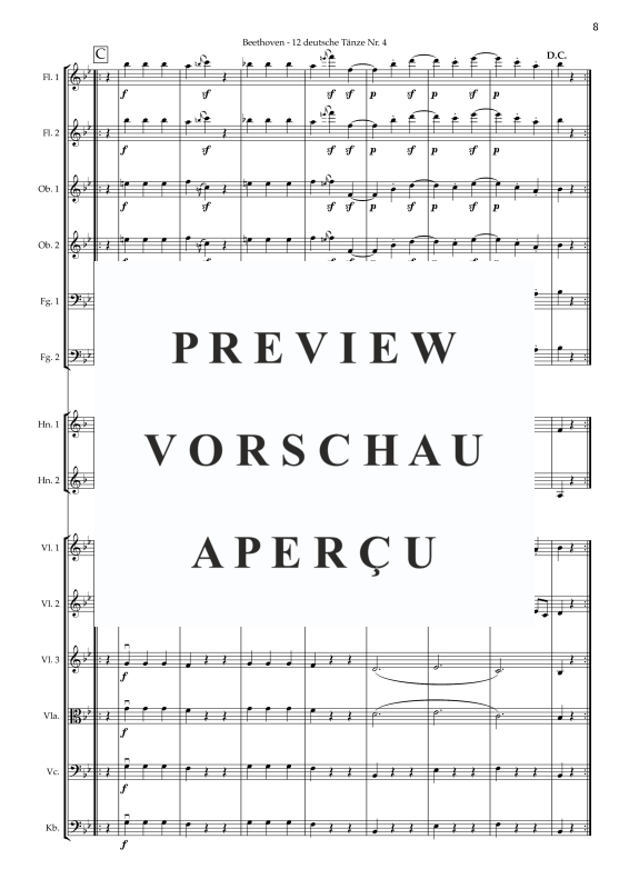 Produktgalerie: Seite 10 von 11 Deutscher Tanz Nr. 4, , Jugendkammerorchester