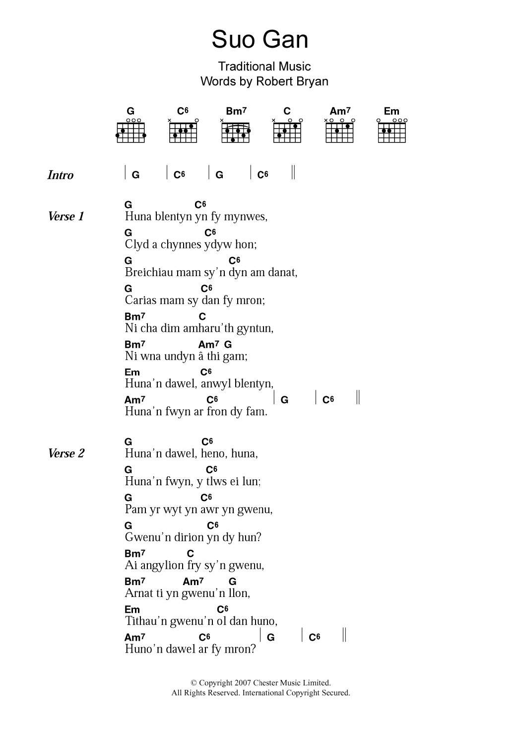 Product gallery: Page 1 of 1 Suo Gan, Welsh Folksong