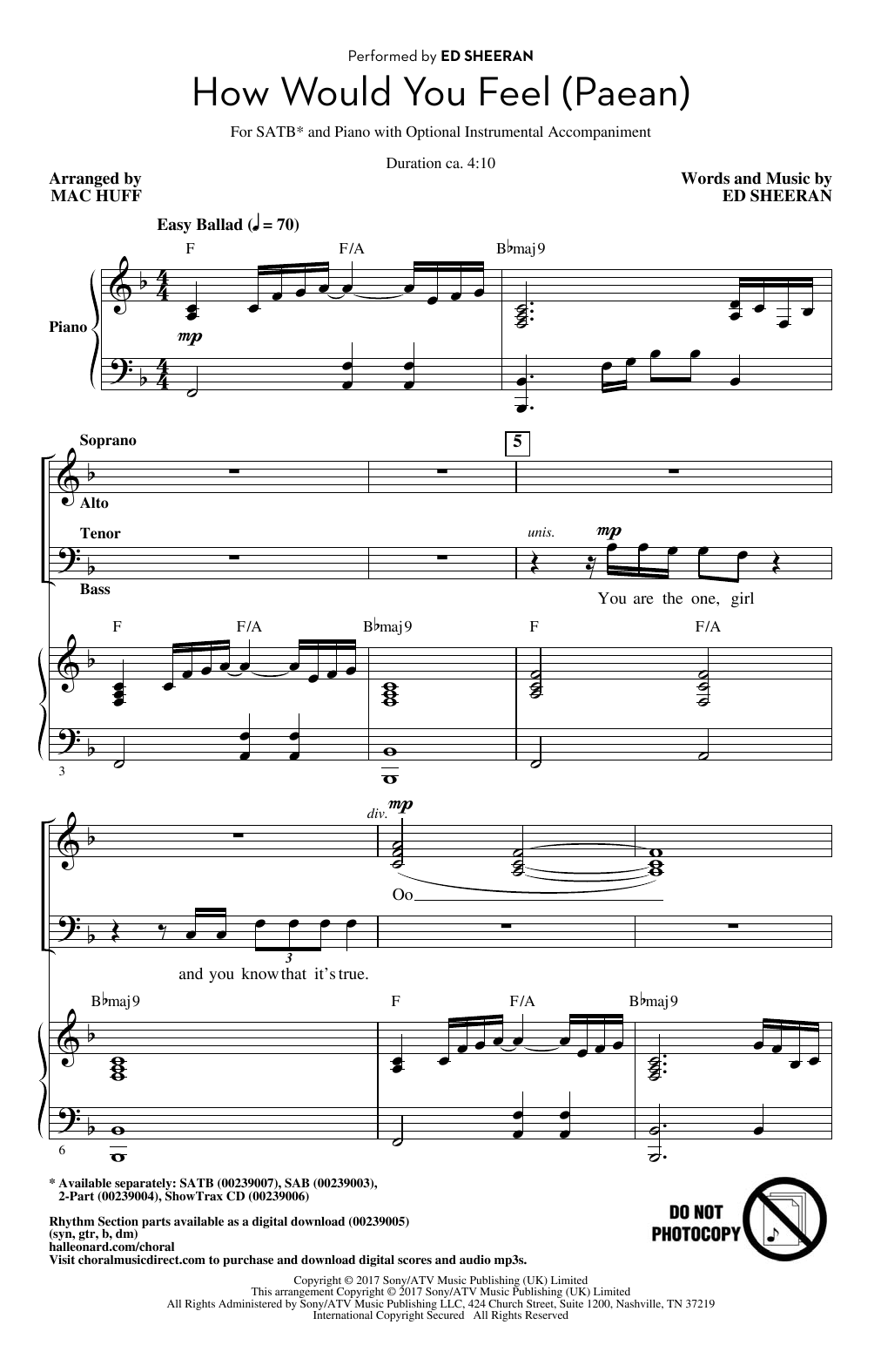 Produktbild zu: How Would You Feel (Paean) (arr. Mac Huff)