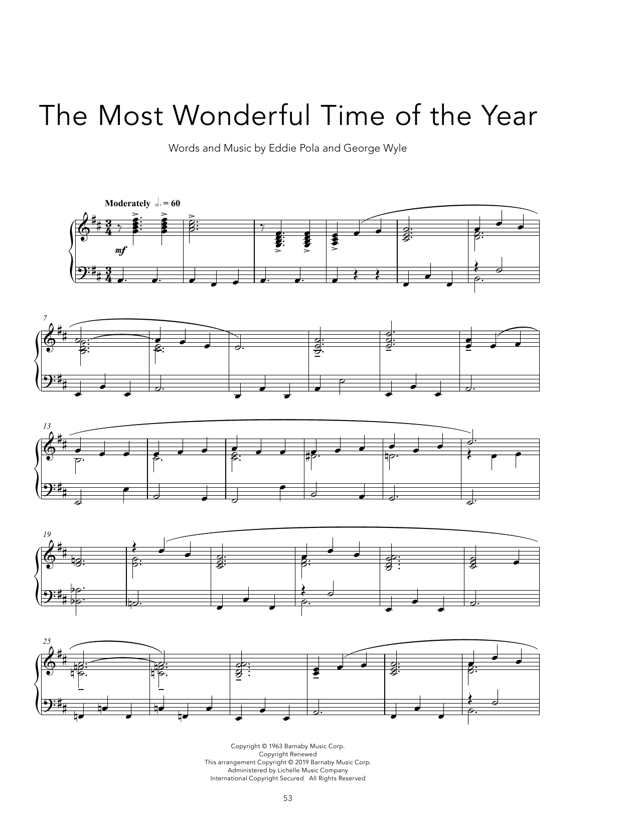 Produktgalerie: Seite 1 von 1 It's The Most Wonderful Time Of The Year [Peaceful version], Andy Williams, Klavier