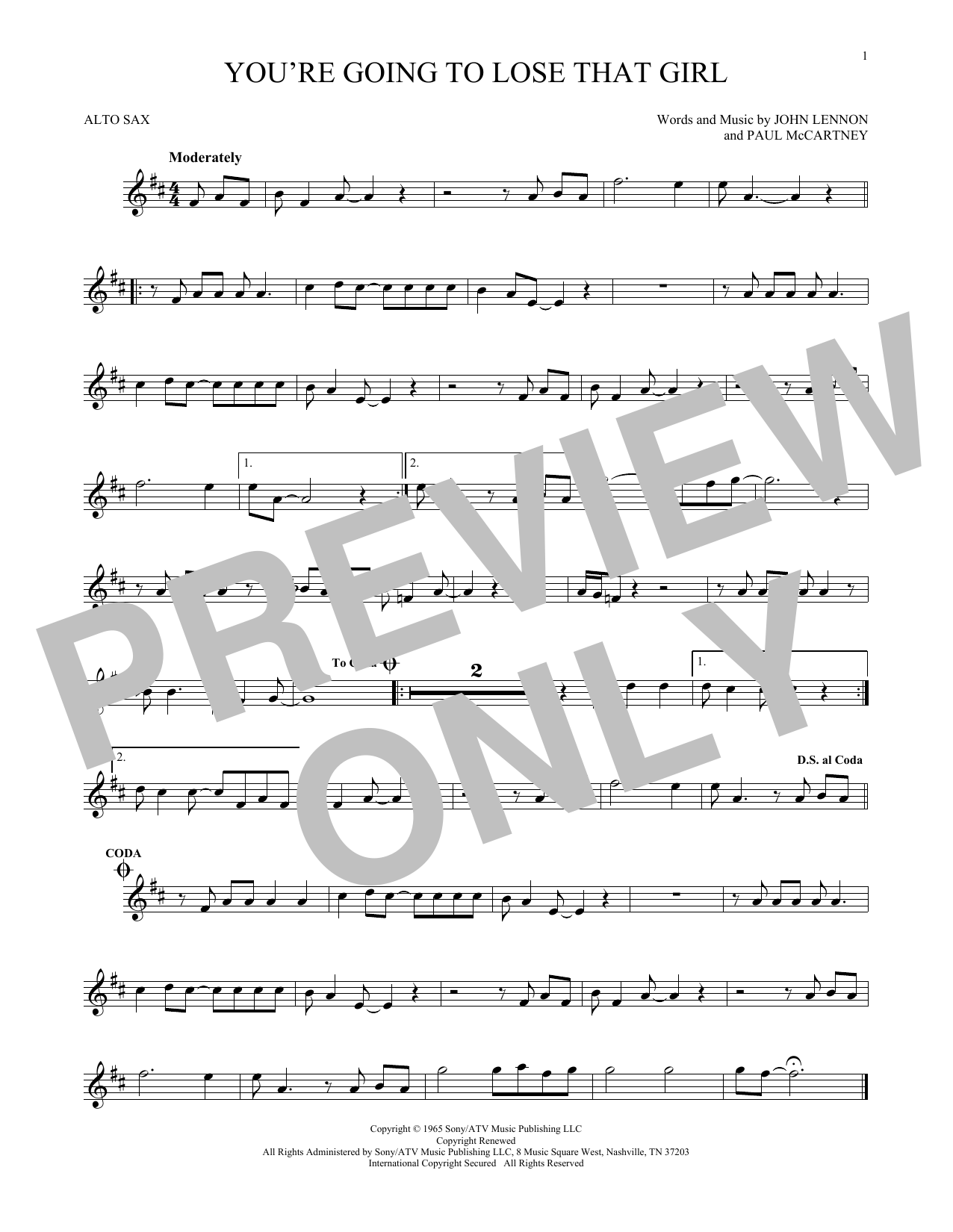 Product gallery: Page 1 of 1 You're Going To Lose That Girl, The Beatles