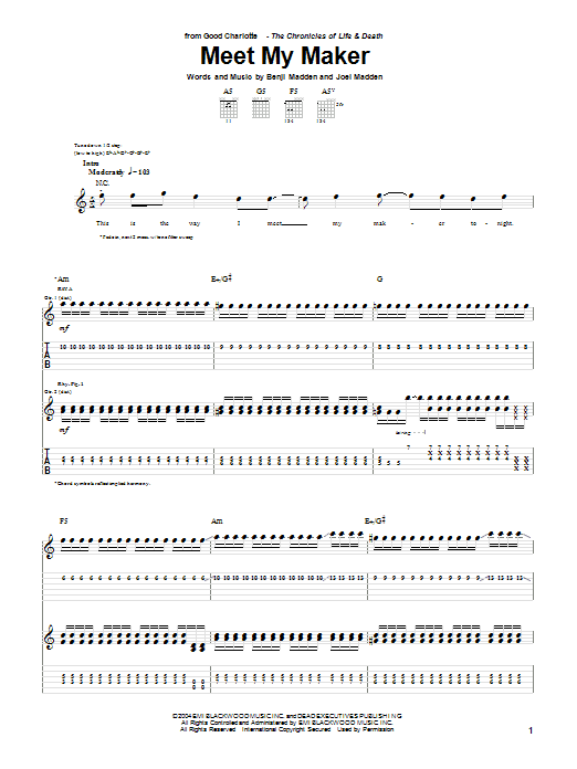 Produktgalerie: Seite 1 von 1 Meet My Maker, Good Charlotte, Gitarre