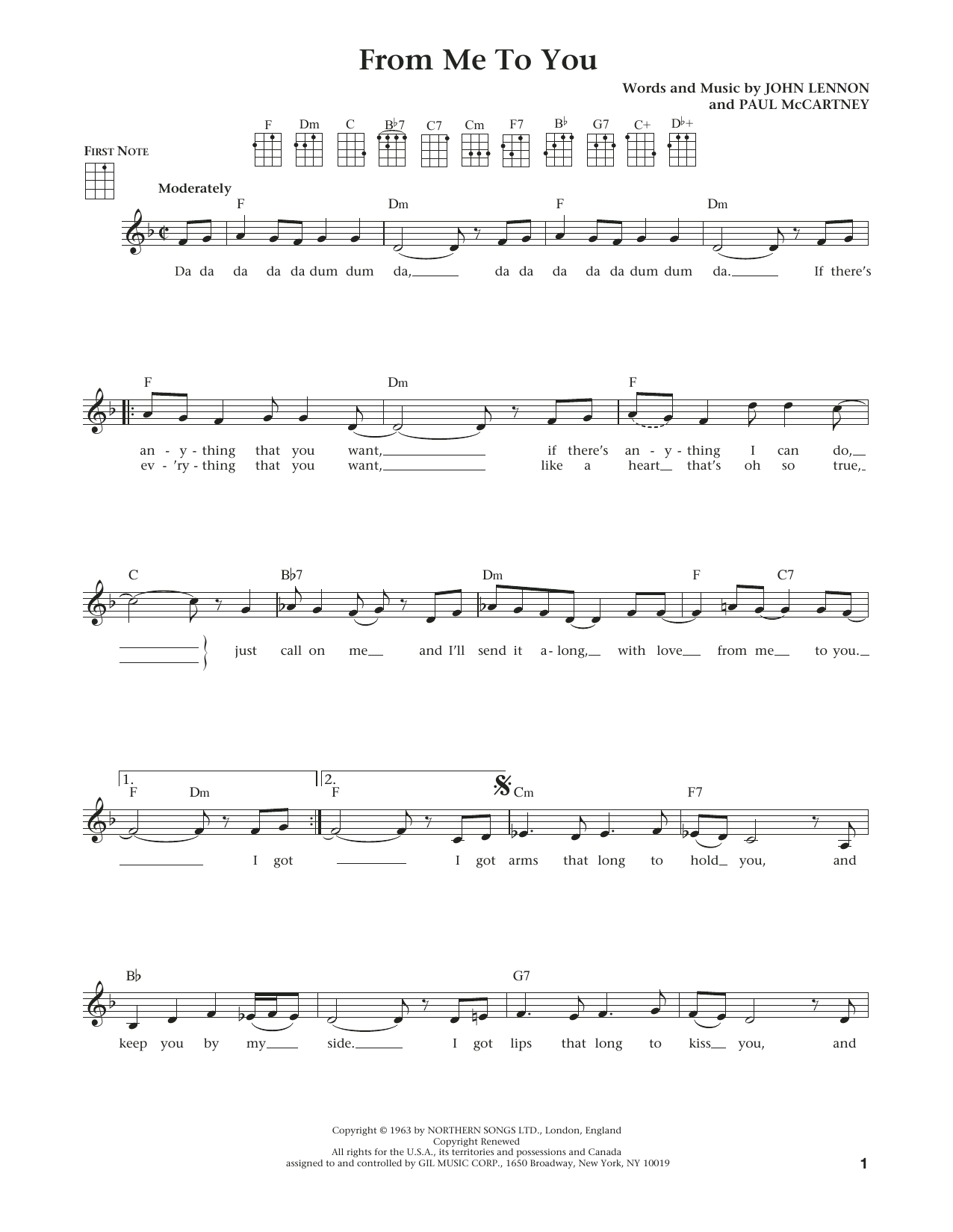 Product gallery: Page 1 of 1 From Me To You (from The Daily Ukulele) (arr. Liz and Jim Beloff), The Beatles