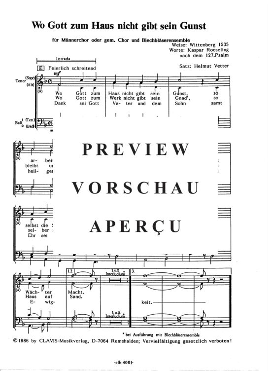 Product gallery: Page 10 of 10 Wo Gott zum Haus nicht gibt sein Gunst , , (male choir + brass ensemble)