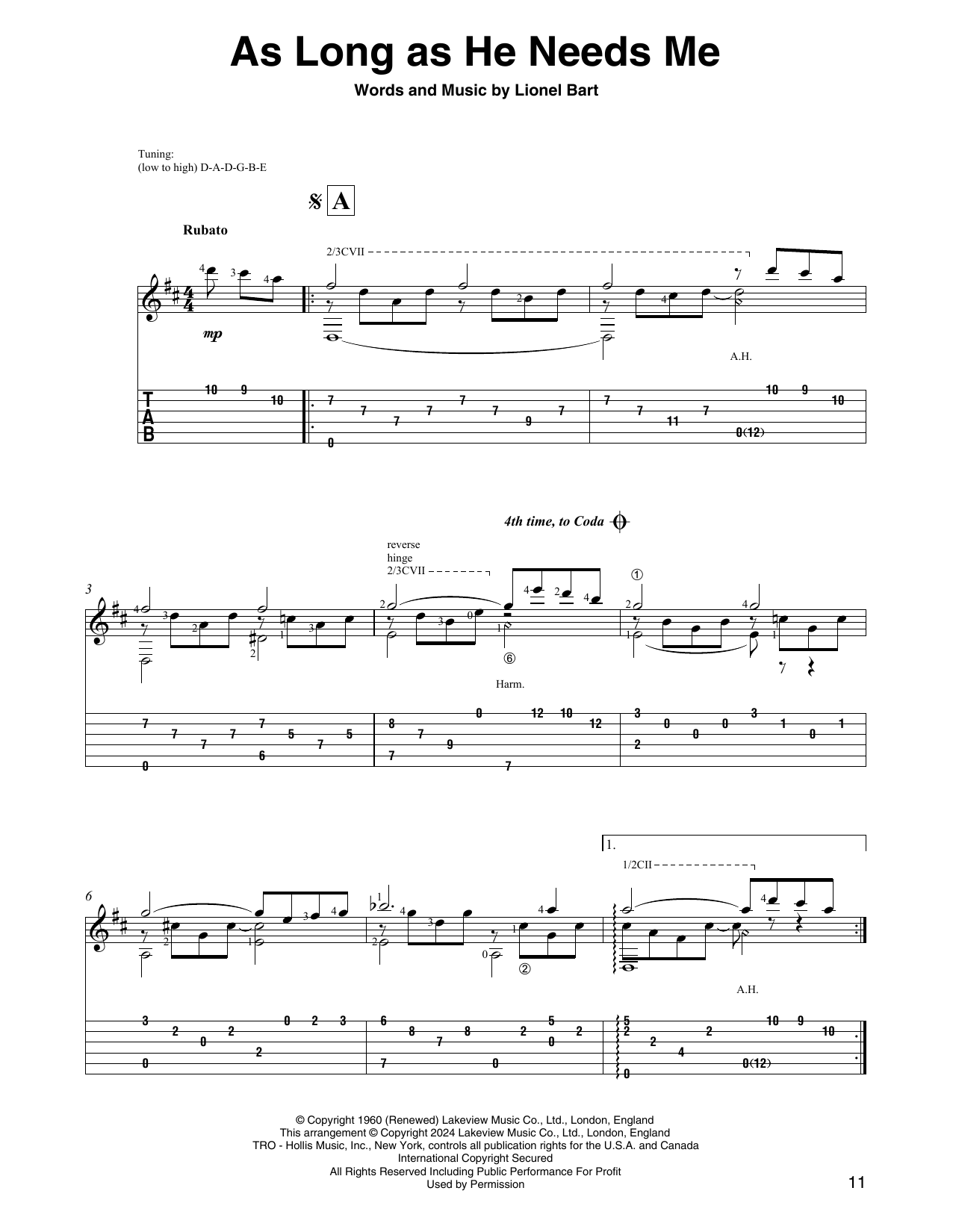 Produktbild zu: As Long As He Needs Me (from Oliver!) (arr. David Jaggs)