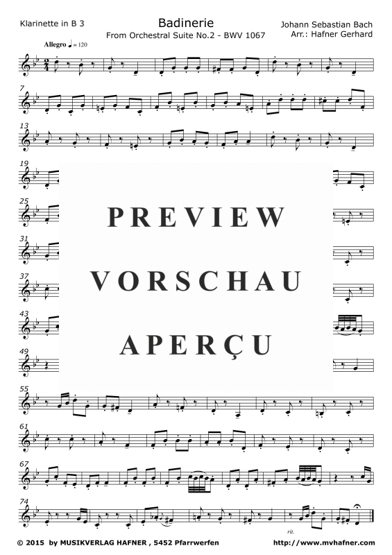 Product gallery: Page 11 of 11 Badinerie, , (clarinet choir)