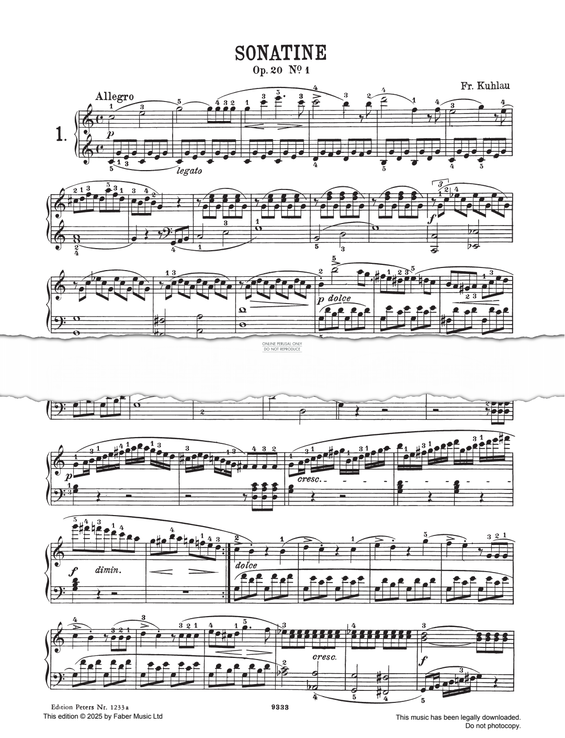 Produktgalerie: Seite 1 von 1 Sonatina in C major op.20.1, Friedrich Kuhlau, Klavier