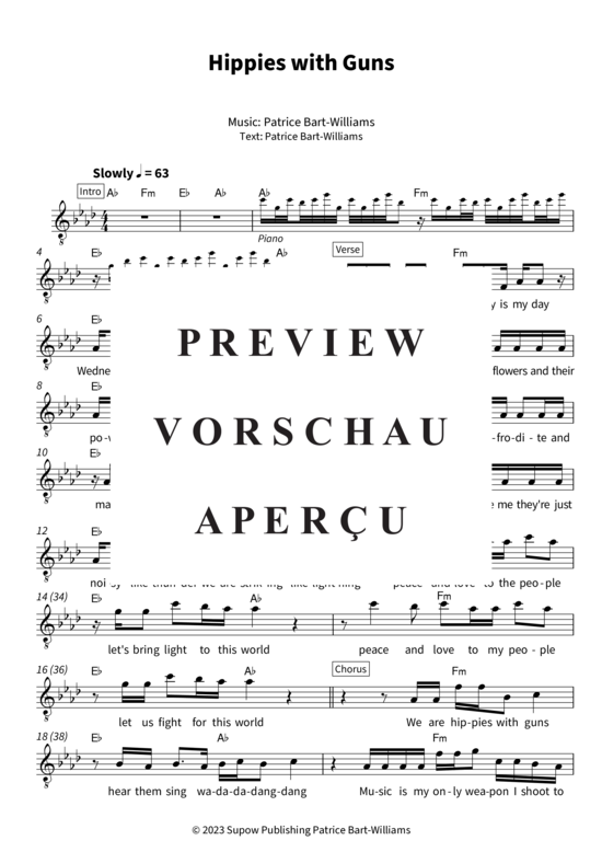 gallery: Hippies with Guns (Gesang + Akkorde) (Leadsheet), Patrice, 