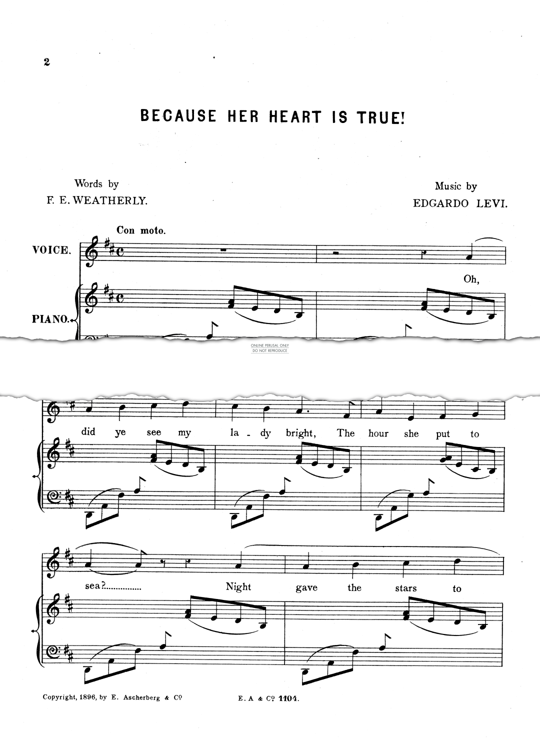 Produktgalerie: Seite 1 von 1 Because Her Heart Is True, Edgardo Levi, Gesang, Klavier