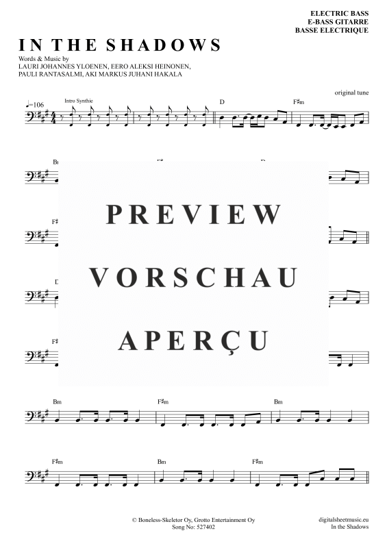 gallery: In The Shadows, Rasmus, E-Bass