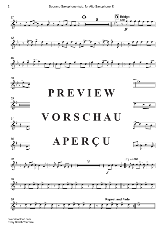 Product gallery: Page 19 of 19 Every Breath You Take (Saxophon Quintett A(S) , Police, ATTB)