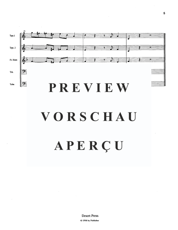 Produktgalerie: Seite 7 von 11 Cajun City Rag, , Blechbläserquintett
