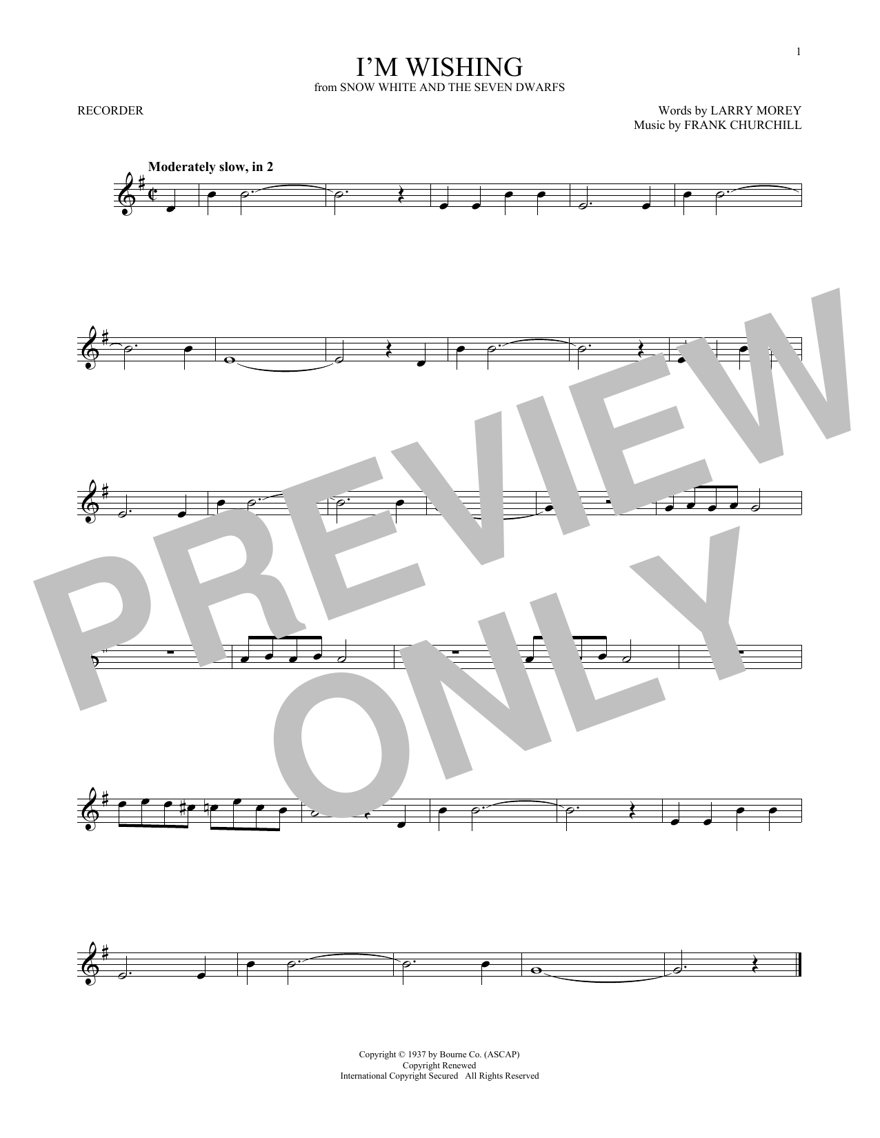 Product gallery: Page 1 of 1 I'm Wishing (from Snow White And The Seven Dwarfs), Larry Morey & Frank Churchill