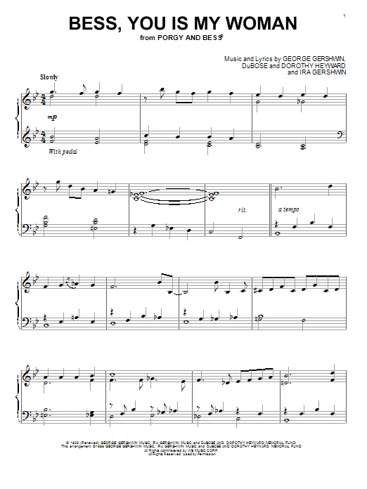 Product gallery: Page 1 of 1 Bess, You Is My Woman, George Gershwin