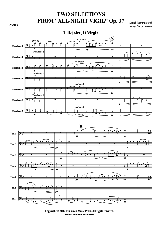 Product picture to: Zwei Selektionen aus "All Night Vigil" Sergei W. Rachmaninow