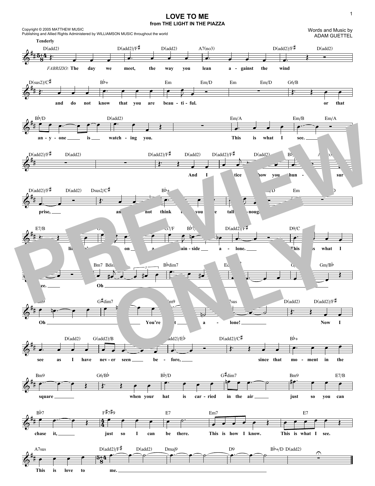 Produktbild zu: Love To Me (from The Light In The Piazza)