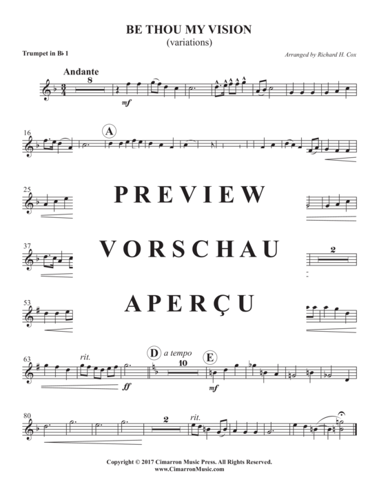 Product gallery: Page 9 of 10 Be Thou My Vision (variations) , , Trio for 2 Trumpets in B-flat and Organ/Piano
