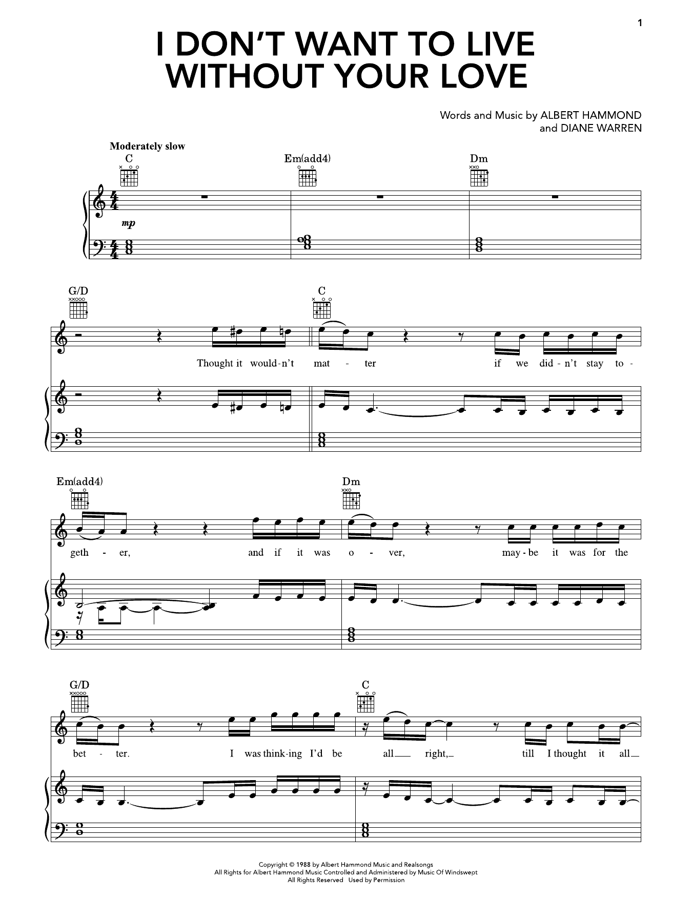 Produktbild zu: I Don't Want To Live Without Your Love