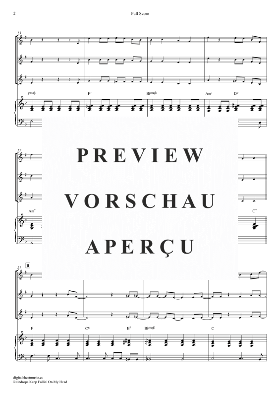 gallery: Raindrops Keep Falling On My Head, Thomas, B. J., (Trompeten Trio + Klavier)