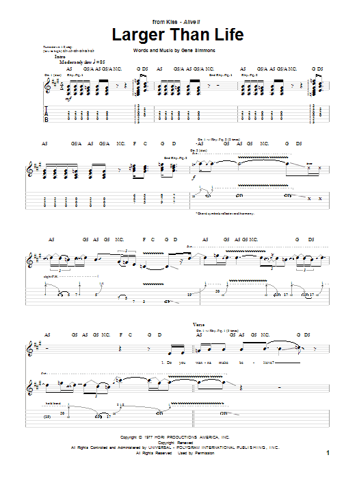 Produktgalerie: Seite 1 von 1 Larger Than Life, KISS, Gitarre