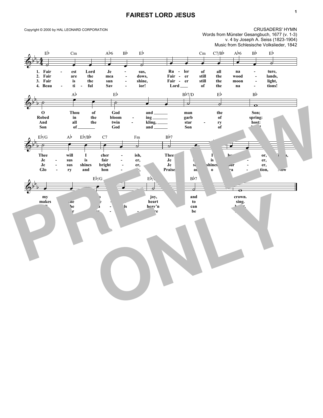 Produktbild zu: Fairest Lord Jesus