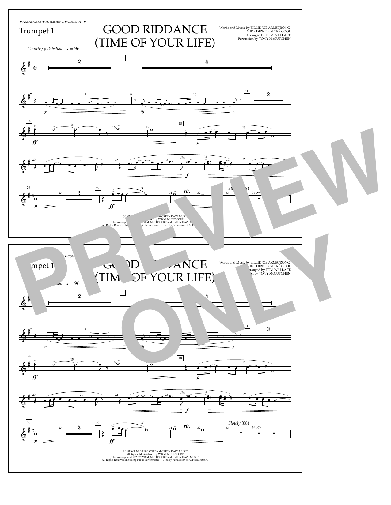 Product picture to: Good Riddance (Time of Your Life) - Trumpet 1