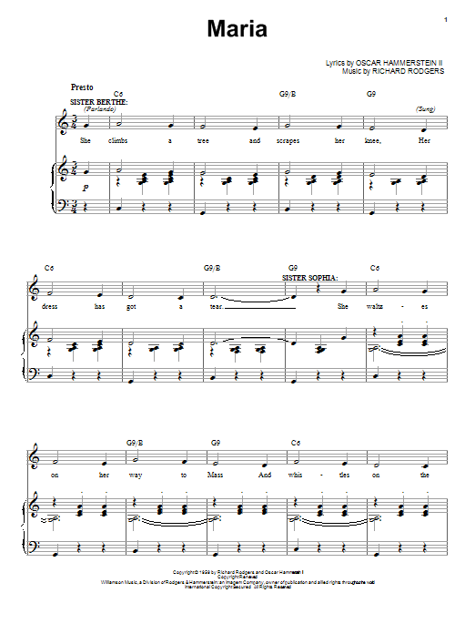 Product gallery: Page 1 of 1 Maria, Rodgers & Hammerstein