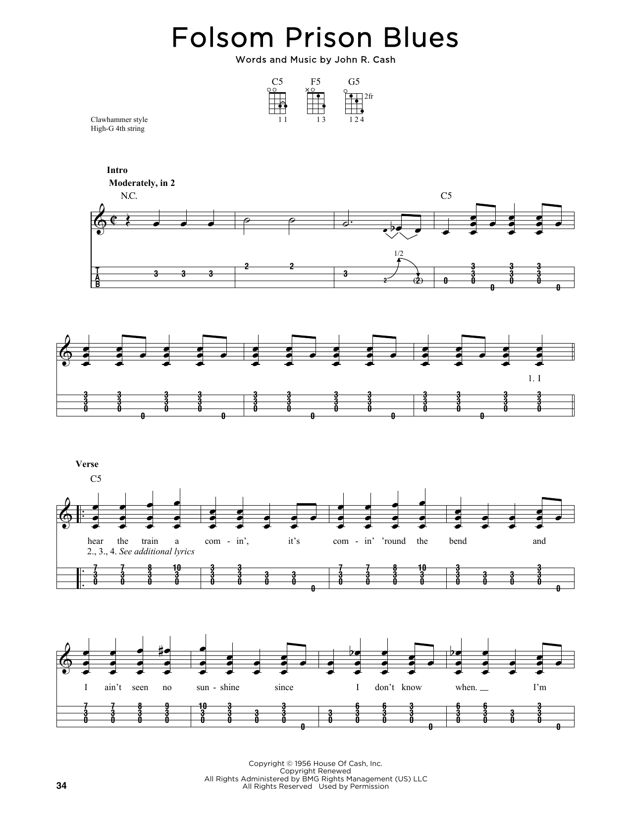 Product gallery: Page 1 of 1 Folsom Prison Blues (arr. Jim Schustedt), Johnny Cash