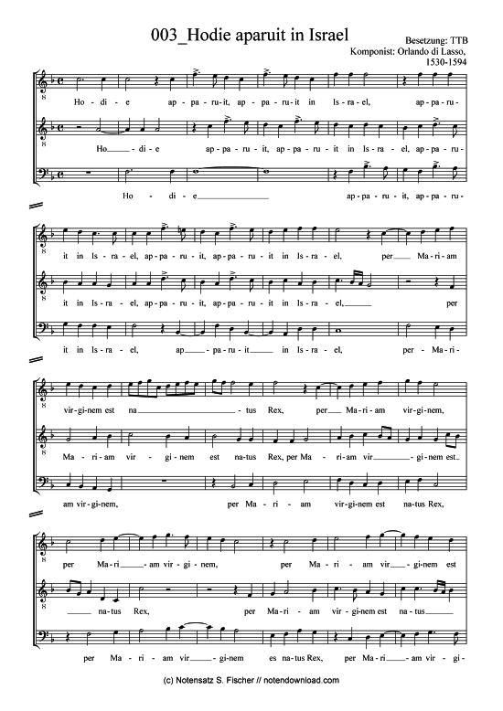 Product picture to: Hodie aparuit in Israel Orlando di Lasso, 1530-1594 