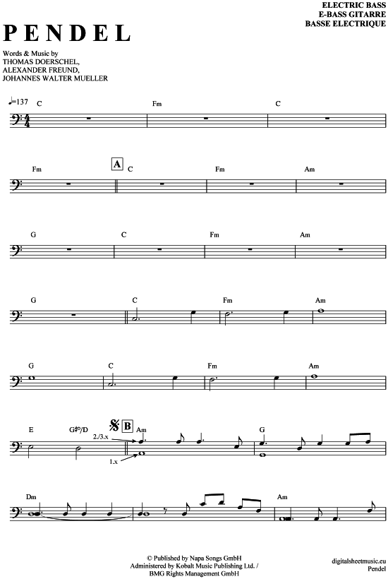 Product gallery: Page 1 of 4 Pendel , Catterfeld, Yvonne, Bass Guitar