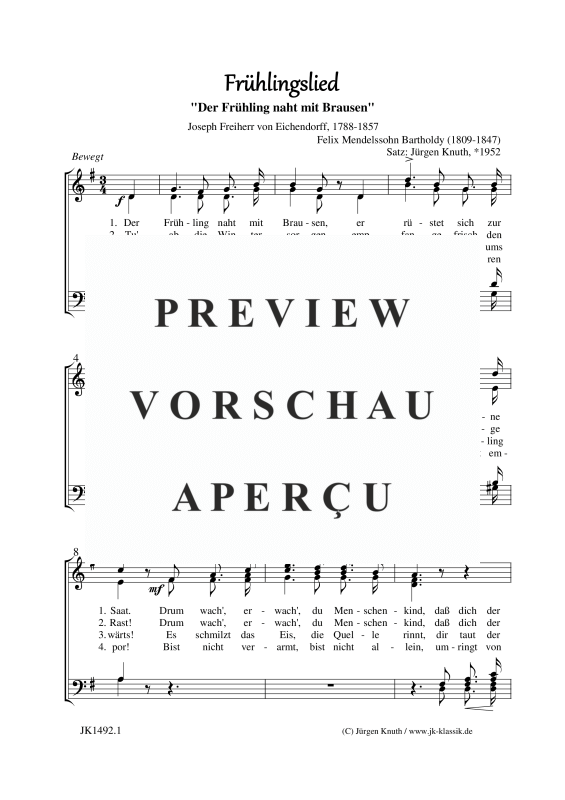 gallery: Frühlingslied (Der Frühling naht mit Brausen), , Gemischter Chor