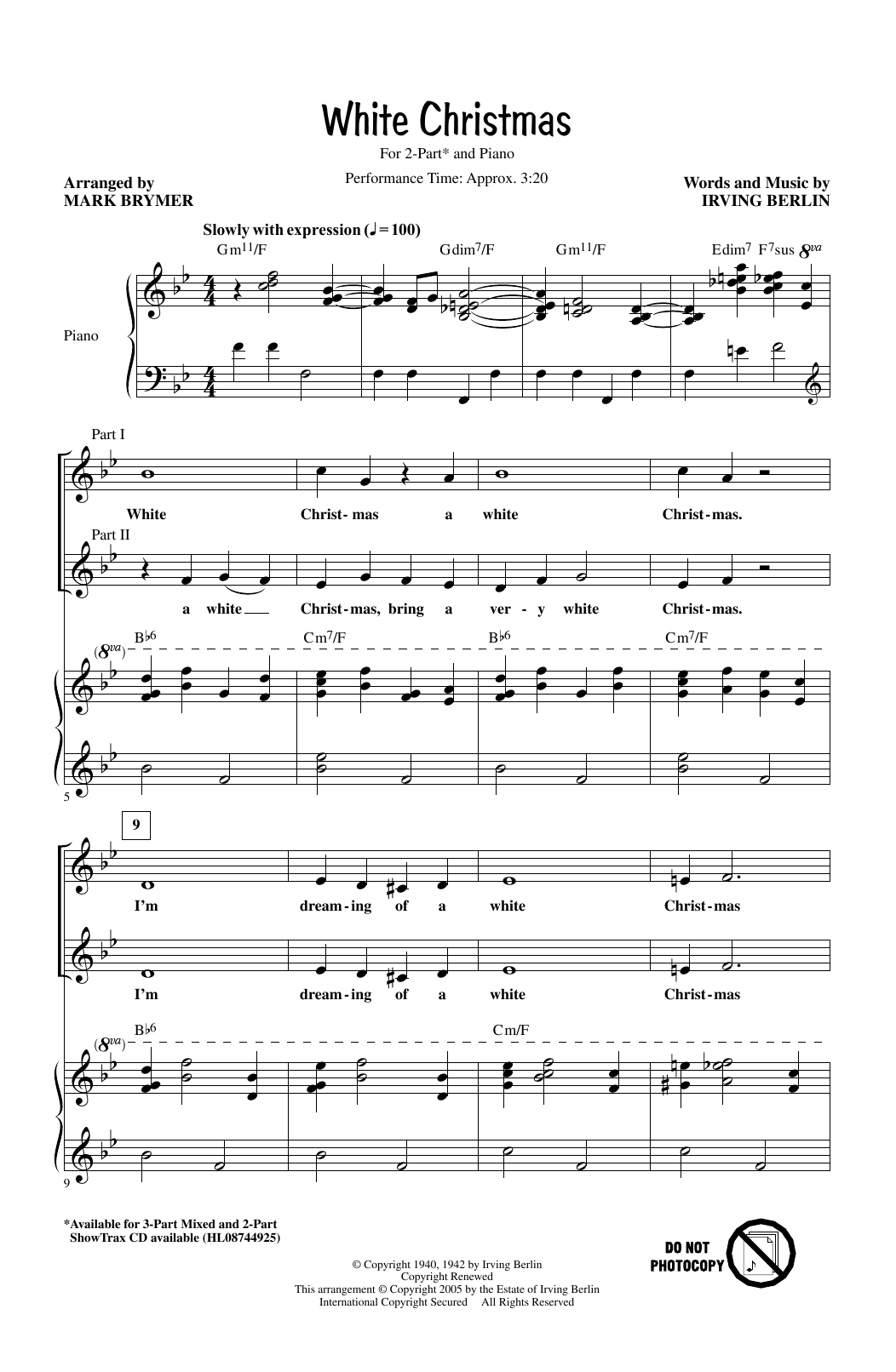 Produktbild zu:  White Christmas (arr. Mark Brymer) - Irving Berlin