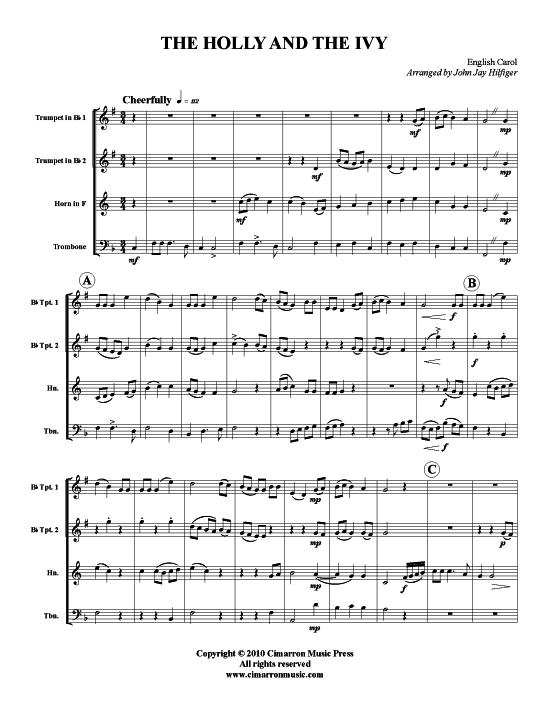 Produktbild zu: The Holly and the Ivy englisches Weihnachtslied