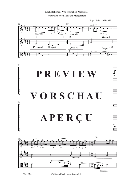 Produktgalerie: Seite 5 von 8 Wie schön leucht´t uns der Morgenstern, , Gemischter Chor + Instr. Vor-Zwischen-Nachspiel