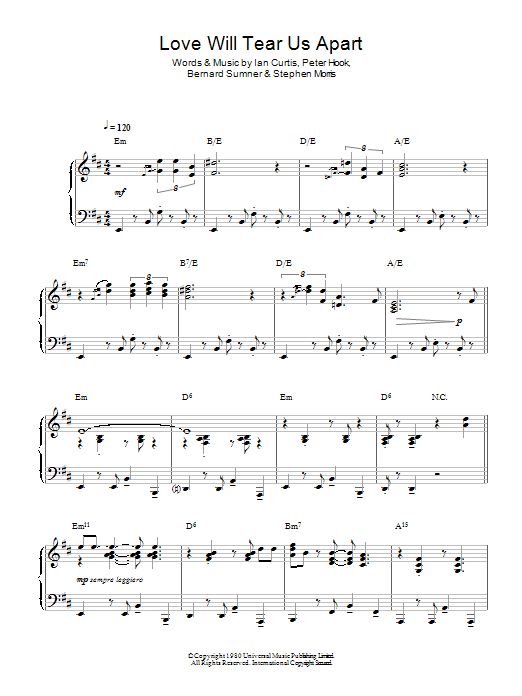 Product picture to: Love Will Tear Us Apart (Jazz Version)