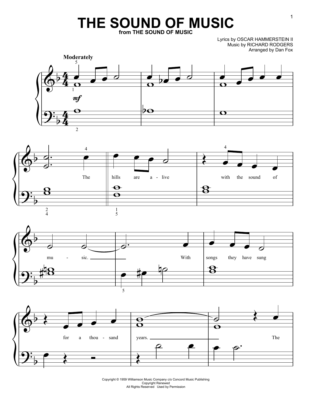 Produktbild zu: The Sound Of Music (arr. Dan Fox)