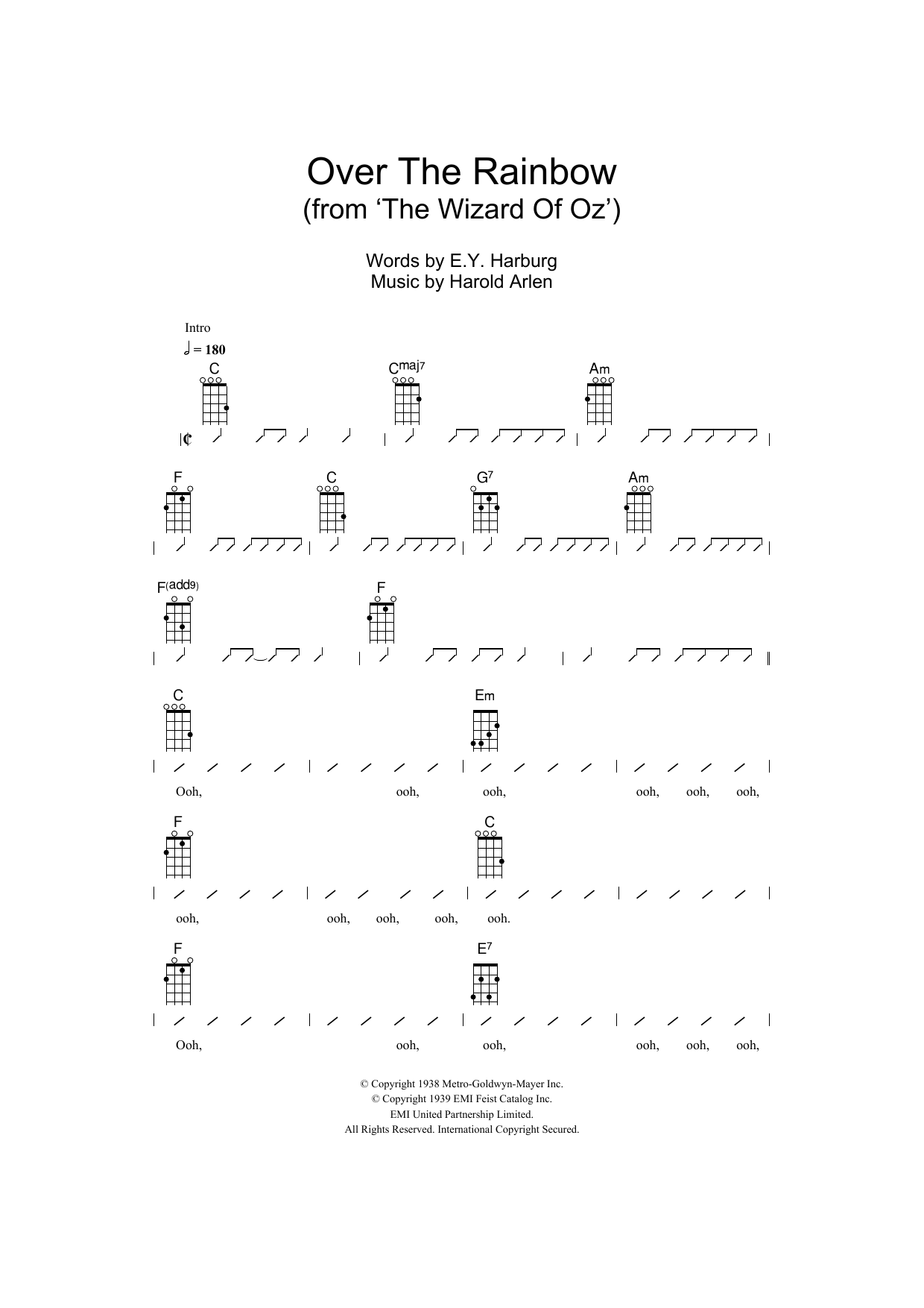 Product gallery: Page 1 of 1 Over The Rainbow (from 'The Wizard Of Oz'), The Ukuleles