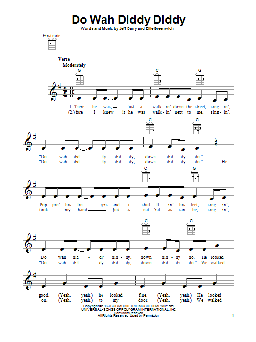 Produktgalerie: Seite 1 von 1 Do Wah Diddy Diddy, Manfred Mann, Ukulele