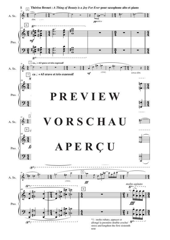 Product gallery: Page 9 of 21 A Thing Of Beauty is a Joy For Ever , , (alto saxophone + piano)