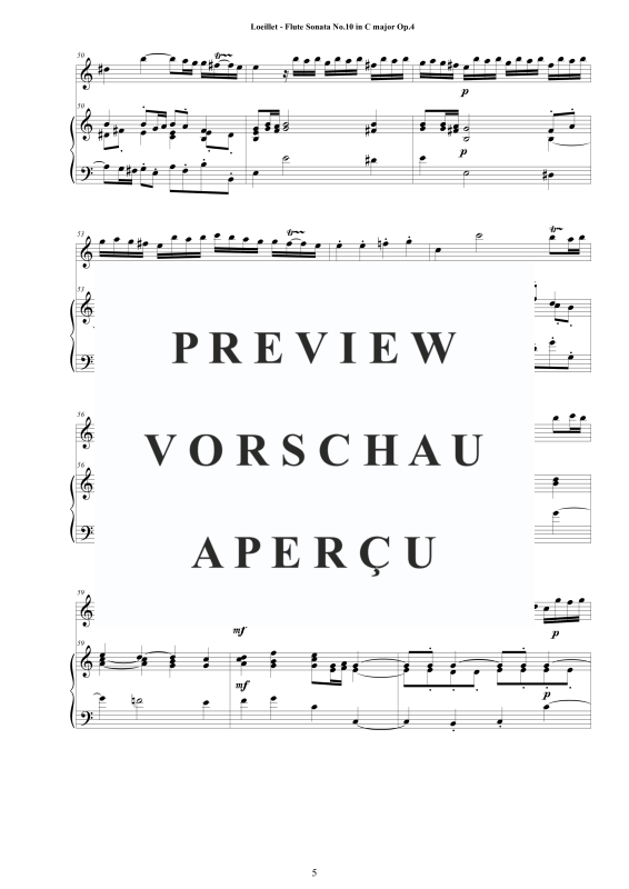 Produktgalerie: Seite 6 von 11 Flute Sonata No.10 in C major Op.4, , Zwei Flöten und Cembalo