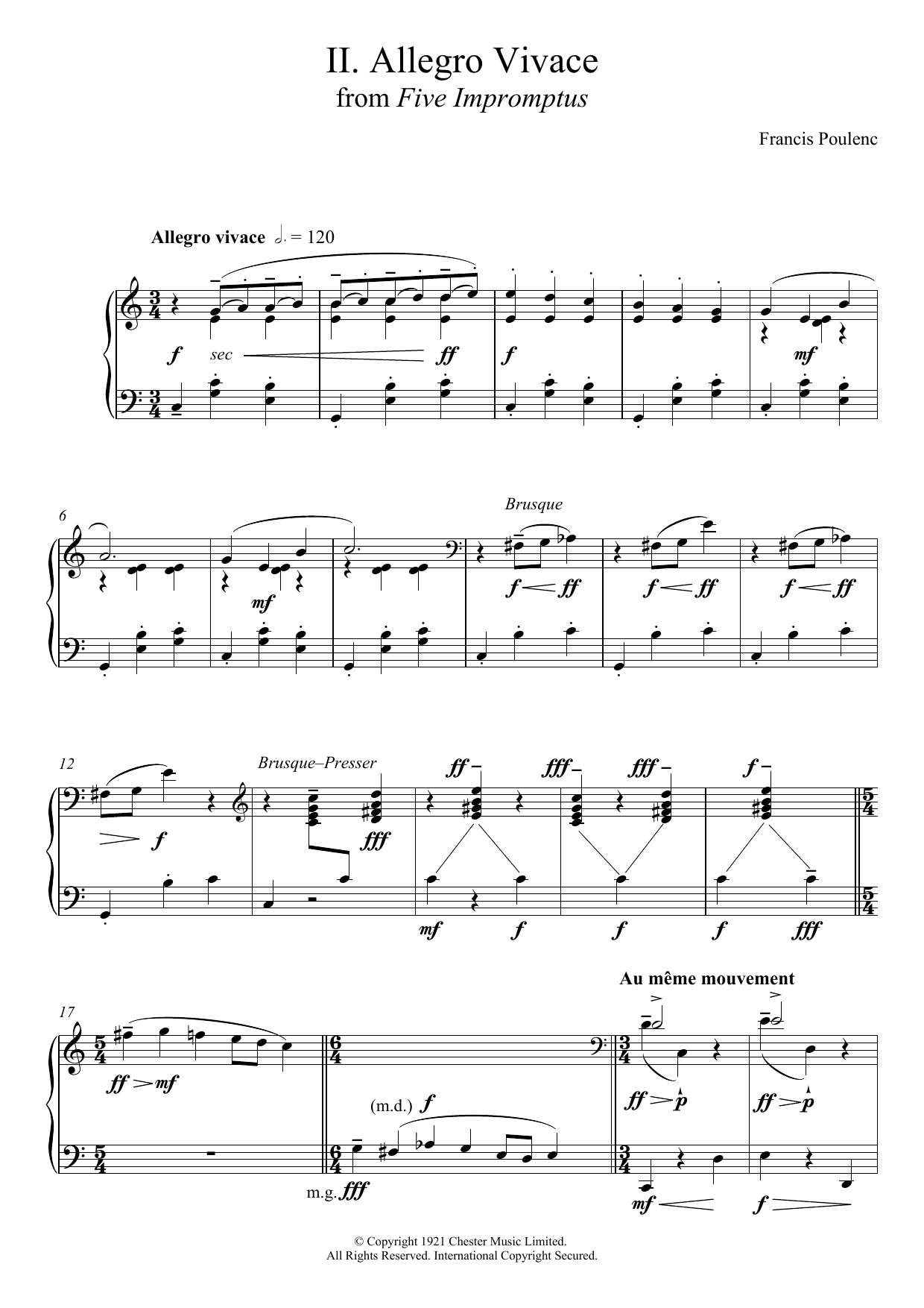 Produktbild zu: Allegro Vivace (From Five Impromptus)