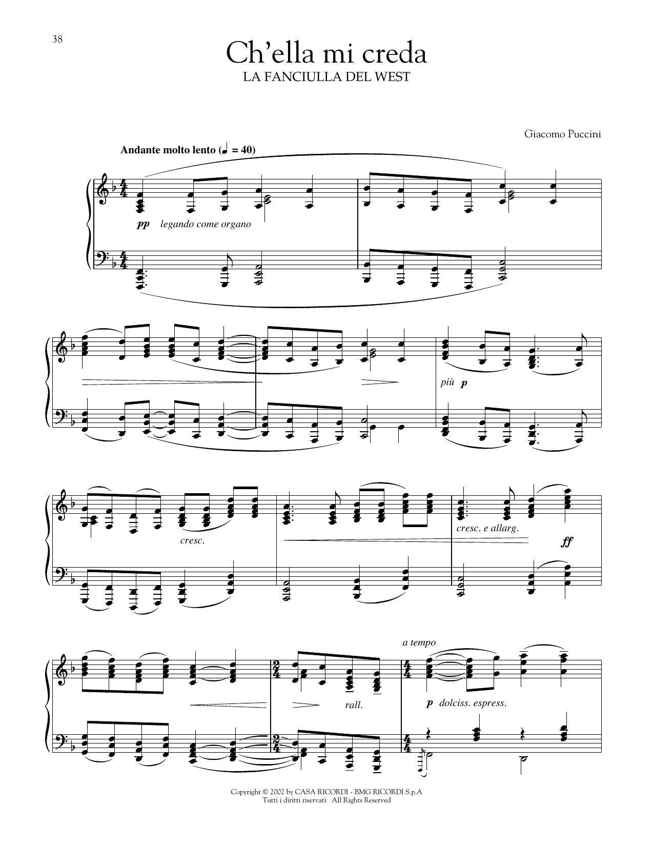 Product gallery: Page 1 of 1 Ch'Ella Mi Creda (Let Her Believe), Giacomo Puccini