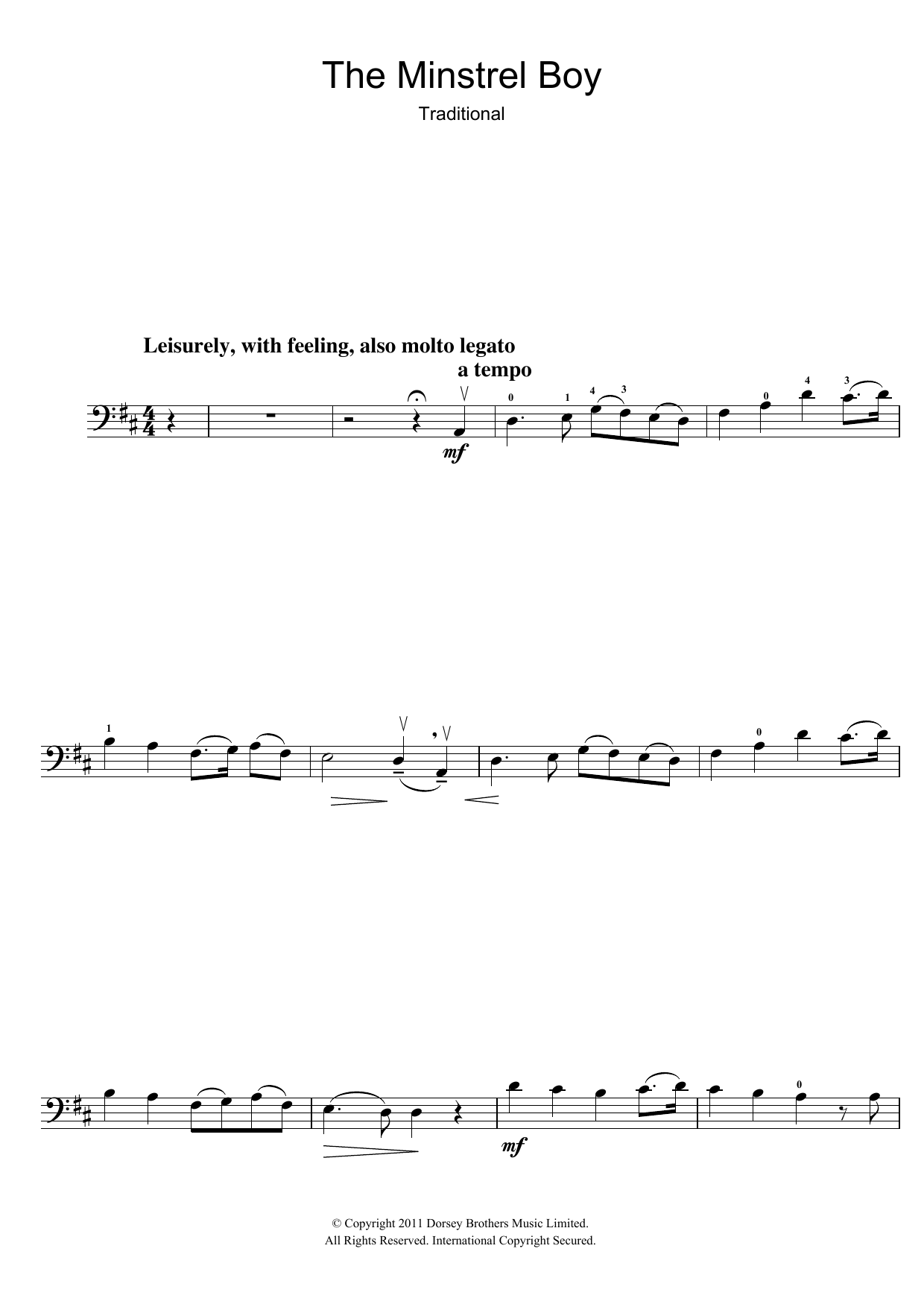 Produktgalerie: Seite 1 von 1 The Minstrel Boy, Traditional, Violoncello