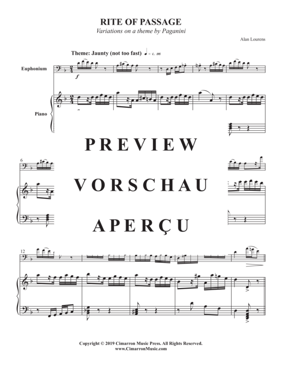 Product gallery: Page 3 of 21 Rite of Passage , , (euphonium + piano)